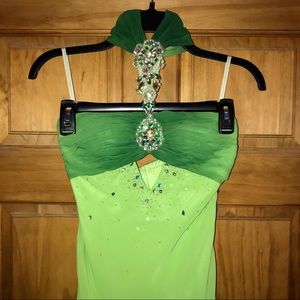 Long Green Ombré Formal Prom Dress